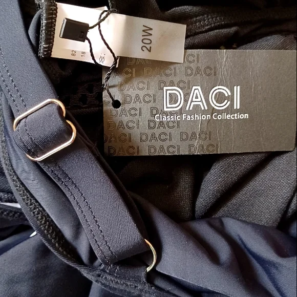 DACI V-Neck Crochet Picou Lace Insert Bathing Suit Swimsuit Curvy Plus NWT - Picture 11 of 13